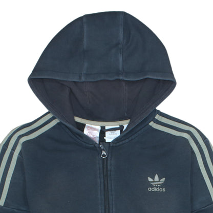 Adidas Boys Black Full Zip Hoodie XL 15-16Y Hooded Sweatshirt
