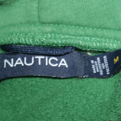 Nautica Men Green Embroidered Pullover Hoodie Size M
