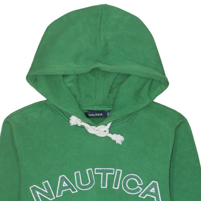 Nautica Men Green Embroidered Pullover Hoodie Size M