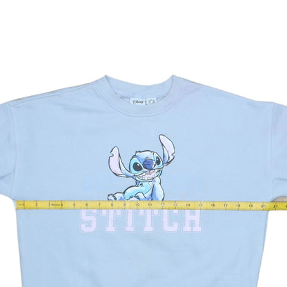 Disney x Primark Women Blue Stitch Sweatshirt XS Pullover Crew Neck