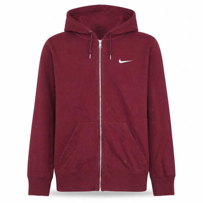 Nike Men Red Full Zip Hoodie S Fleece Lined Sportswear
