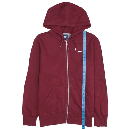 Nike Men Red Full Zip Hoodie S Fleece Lined Sportswear