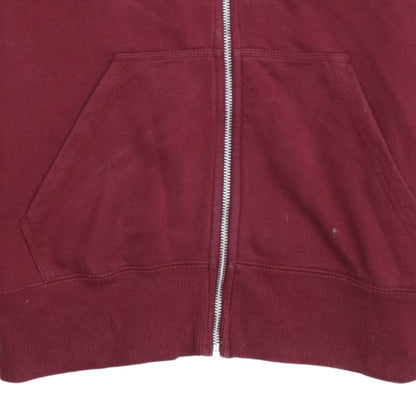 Nike Men Red Full Zip Hoodie S Fleece Lined Sportswear