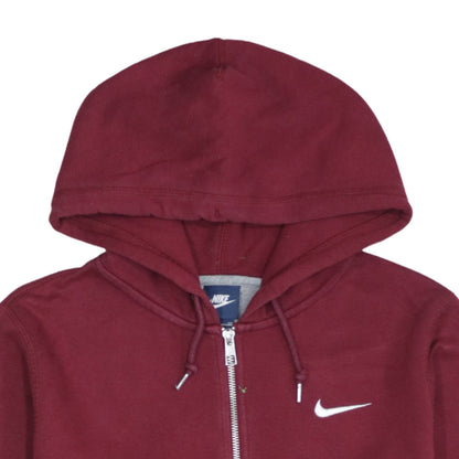 Nike Men Red Full Zip Hoodie S Fleece Lined Sportswear
