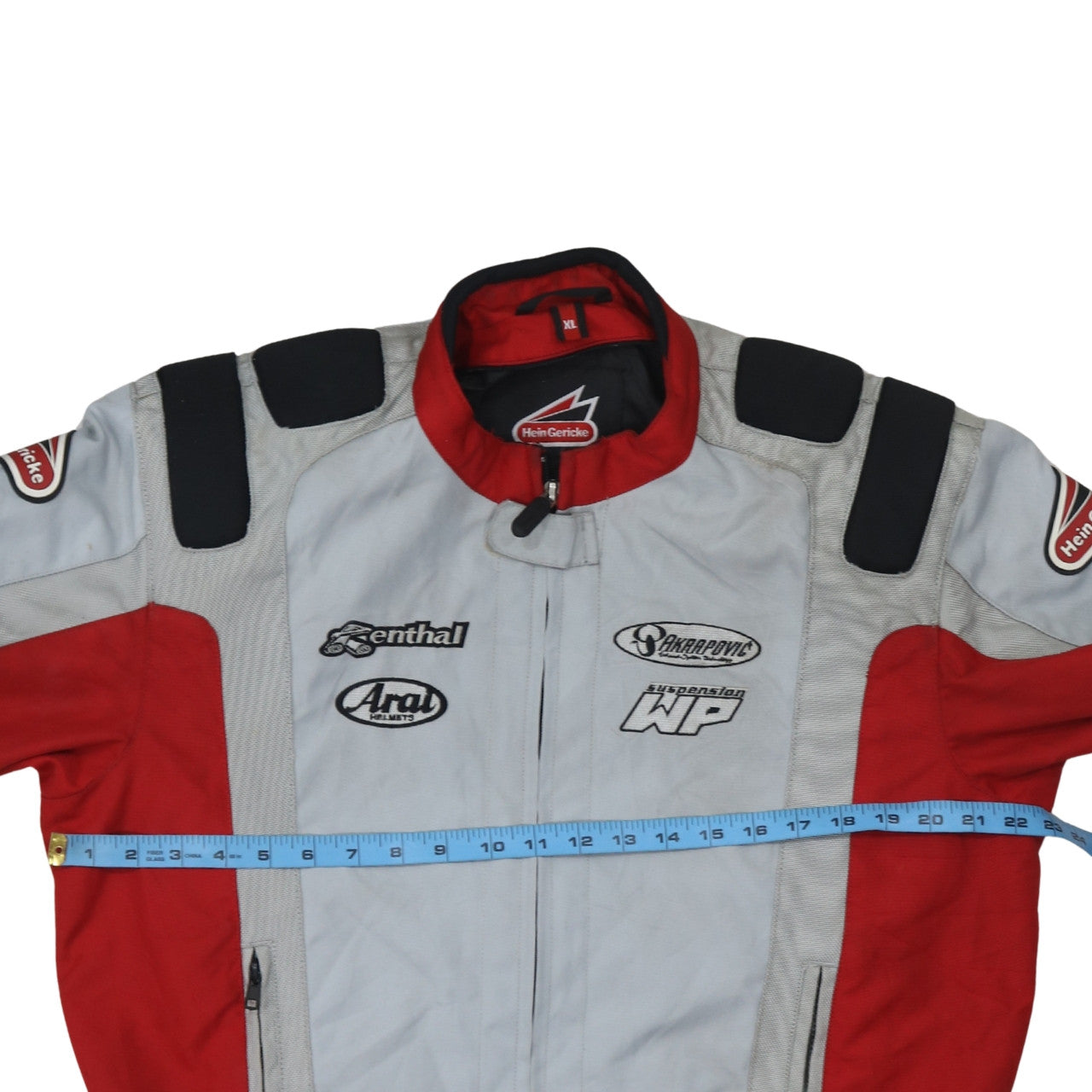Hein Gericke Men's Red Grey XL Motorcycle Jacket Racing Style