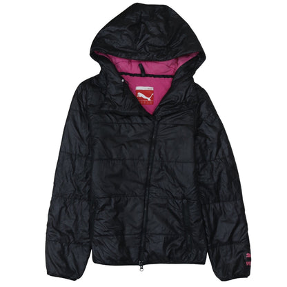 Puma Women's Black Hooded Puffer Jacket Size 12