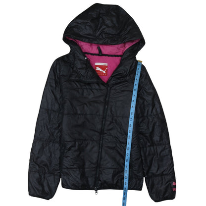 Puma Women's Black Hooded Puffer Jacket Size 12