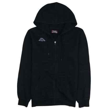 Kappa Women Black Full Zip Hoodie Medium Polyester Cotton
