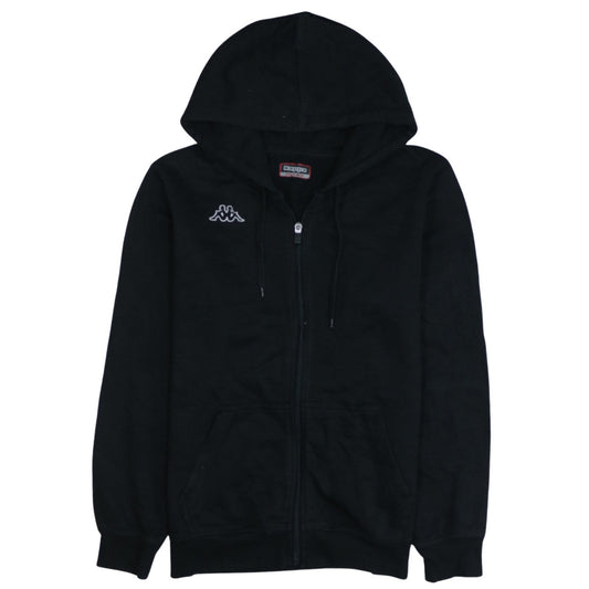 Kappa Women Black Full Zip Hoodie Medium Polyester Cotton