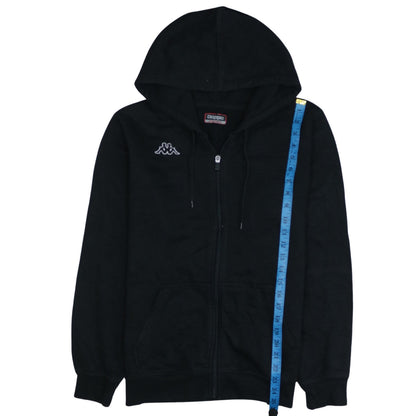 Kappa Women Black Full Zip Hoodie Medium Polyester Cotton