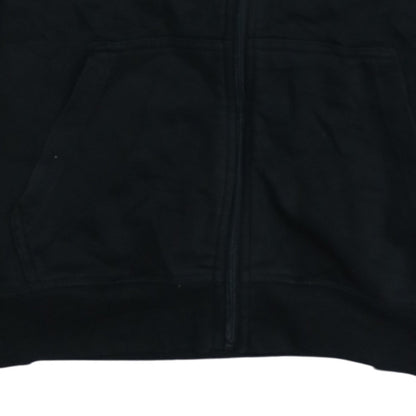 Kappa Women Black Full Zip Hoodie Medium Polyester Cotton