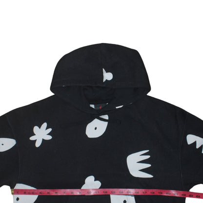 Jordan Mens Black Loose Fit Hoodie Graphic Print Cotton Blend L