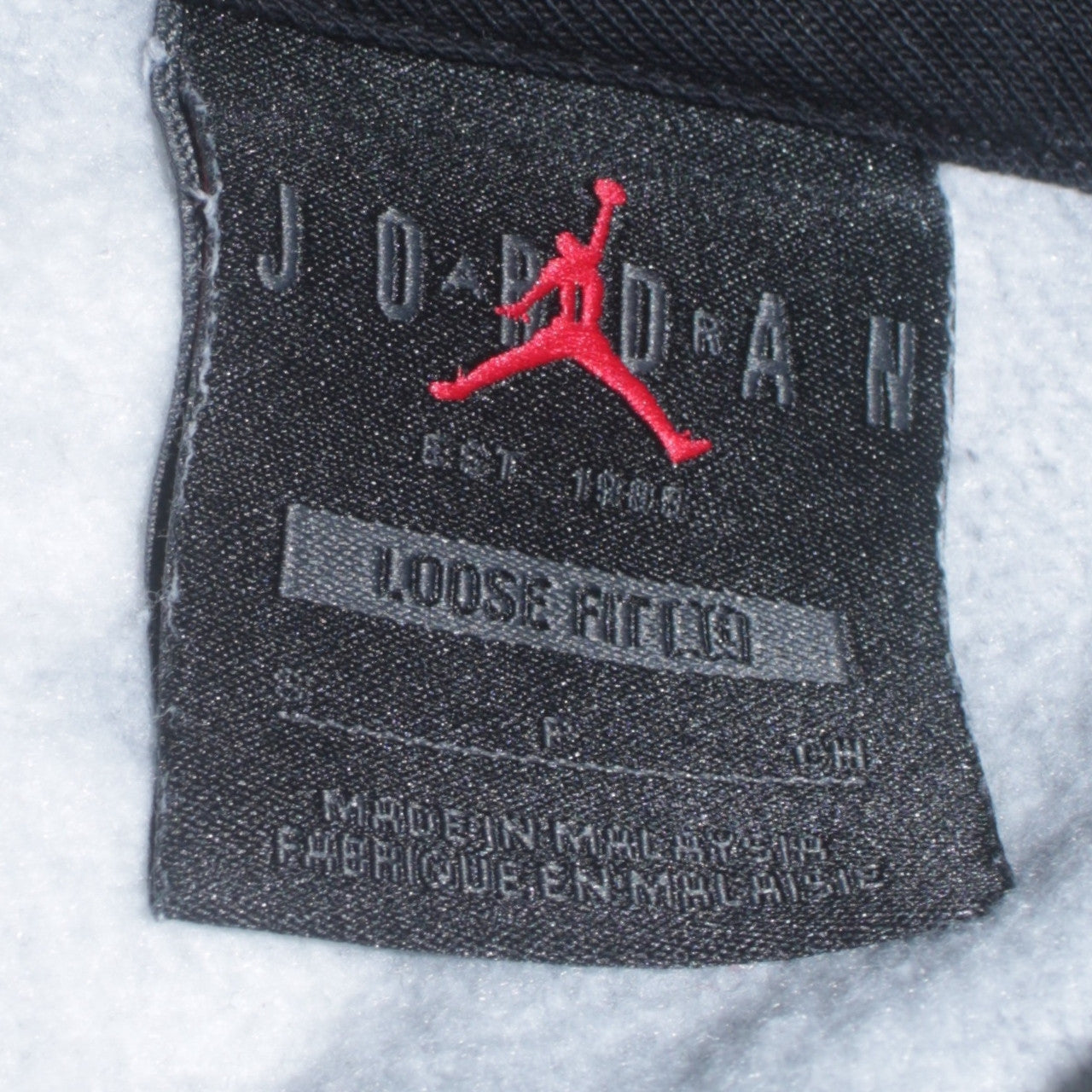 Jordan Mens Black Loose Fit Hoodie Graphic Print Cotton Blend L