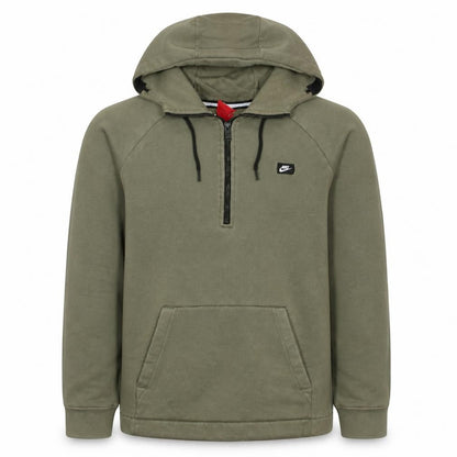 Nike Mens Green 1/4 Zip Hooded Sweatshirt M Regular Fit