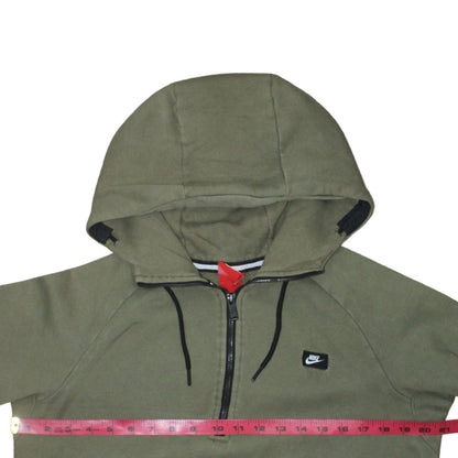 Nike Mens Green 1/4 Zip Hooded Sweatshirt M Regular Fit