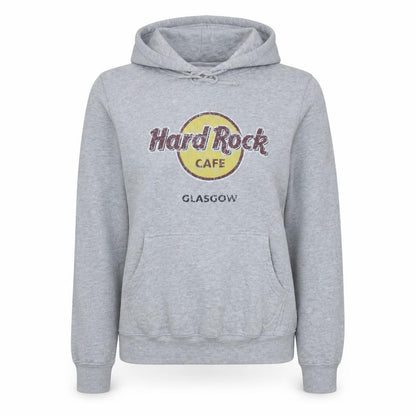 Hard Rock Cafe Glasgow Women's Grey Medium Pullover Hoodie