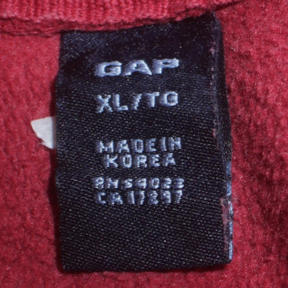 GAP Men's Red Pullover Hoodie XL 1969 Athletic Fleece Graphic Sweatshirt