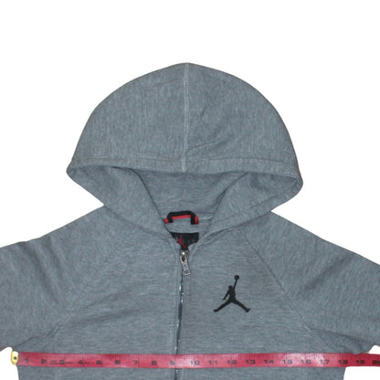 Jordan Boys Grey Full Zip Hoodie 12-13 Years Logo Hooded Sweatshirt