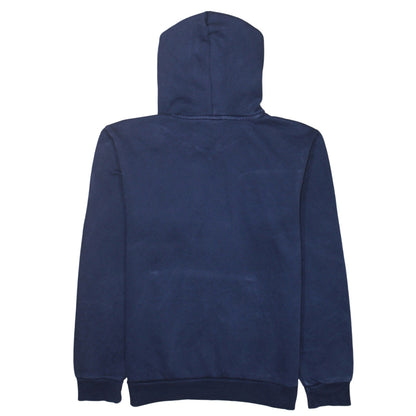 Puma Men Blue Pullover Hoodie Small Logo Fleece Sportswear