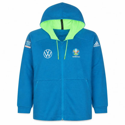 Front view of Adidas Women Blue Full Zip Hoodie, size 16-18, EU2020 Volkswagen Logo