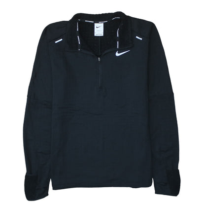 Nike Men's Black Therma-Fit Running 1/4 Zip Long Sleeve Top M