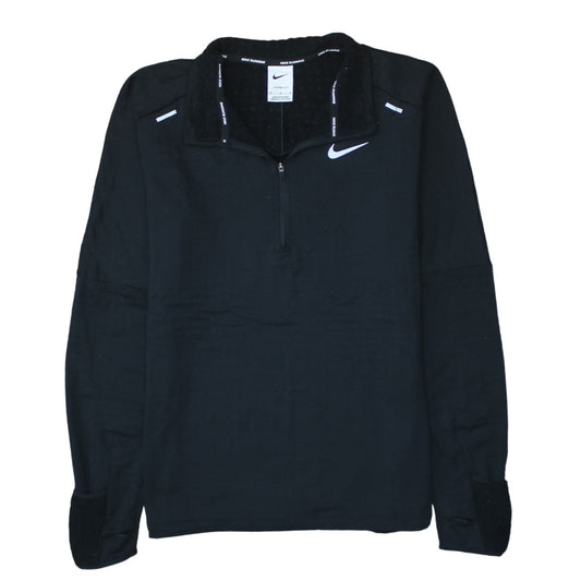 Nike Men's Black Therma-Fit Running 1/4 Zip Long Sleeve Top M
