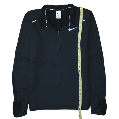 Nike Men's Black Therma-Fit Running 1/4 Zip Long Sleeve Top M