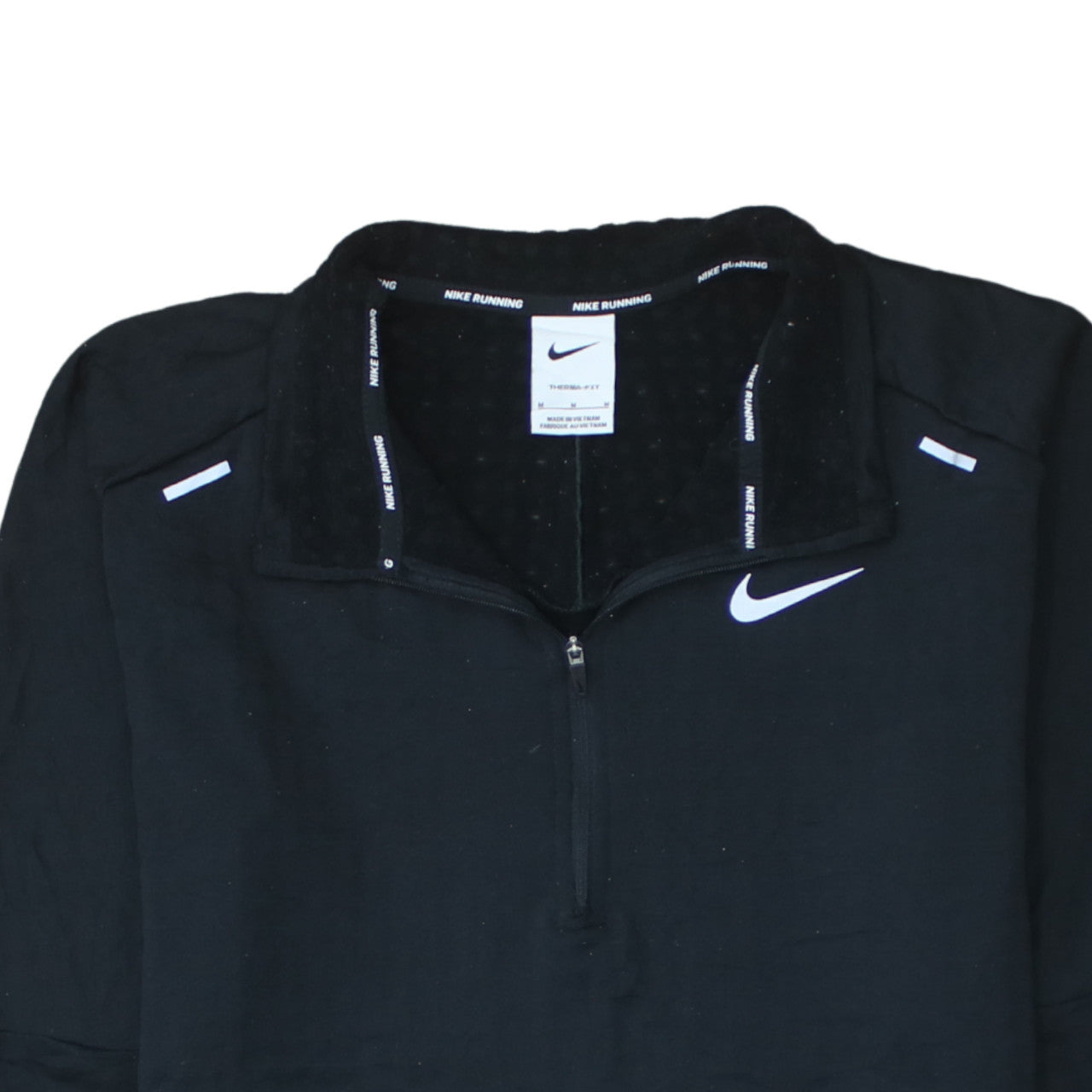 Nike Men's Black Therma-Fit Running 1/4 Zip Long Sleeve Top M