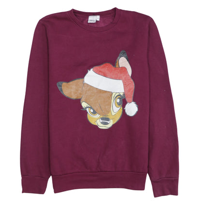 Disney Unisex Adults Purple Christmas Graphic Sweatshirt Size S