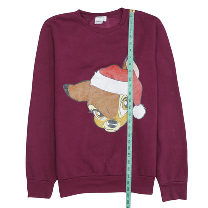 Disney Unisex Adults Purple Christmas Graphic Sweatshirt Size S