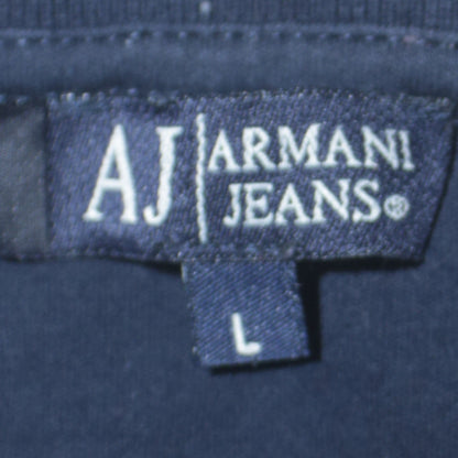 Armani Jeans Men's Blue Long Sleeve Cotton Polo Shirt L
