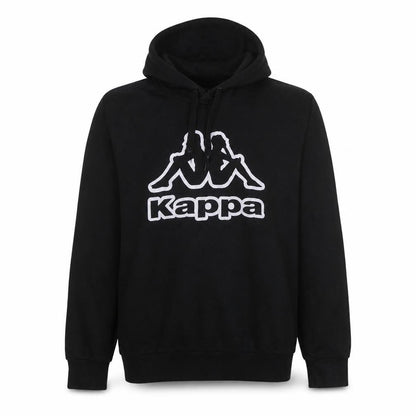 Kappa Men's Black Pullover Hoodie Large Graphic Logo Sportswear