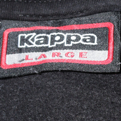 Kappa Men's Black Pullover Hoodie Large Graphic Logo Sportswear