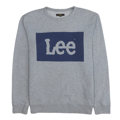 Lee Mens Grey Crew Neck Logo Sweatshirt Size L Regular Fit