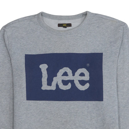 Lee Mens Grey Crew Neck Logo Sweatshirt Size L Regular Fit