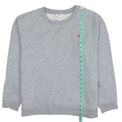 Levi's Women Grey Crew Neck Embroidered Sweatshirt M