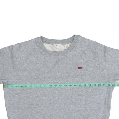 Levi's Women Grey Crew Neck Embroidered Sweatshirt M