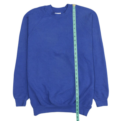 Russell Men's Blue Crew Neck Fleece Sweatshirt Medium Pullover
