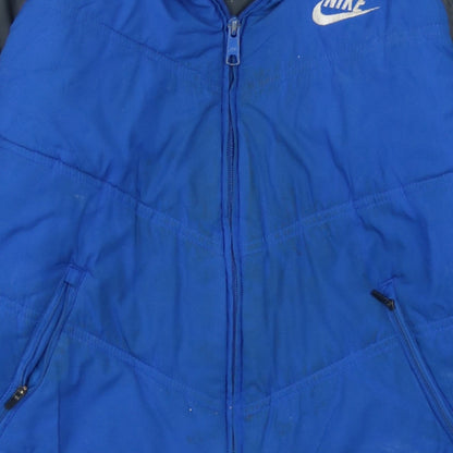 Nike Boys Blue Puffer Jacket 10-12 Years Full Zip Winter Coat