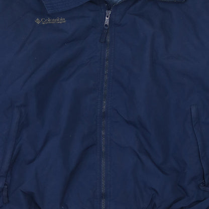 Columbia Men's Blue XL Bomber Jacket Nylon Full Zip Outdoor