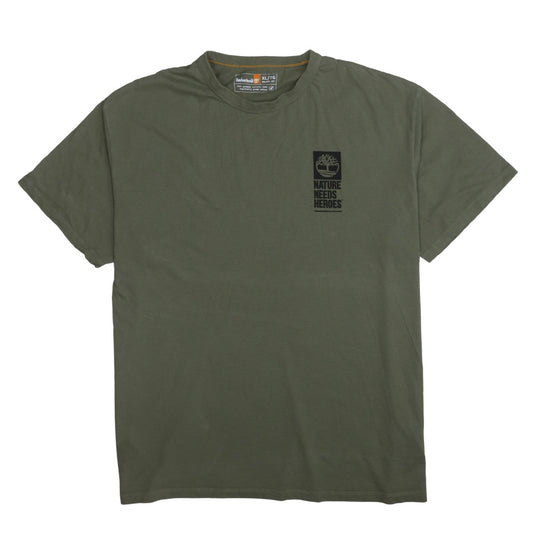 Timberland Men's Green XL Relaxed Fit Nature Graphic Cotton T-Shirt