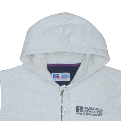 Russell Athletic Mens Grey Sleeveless Full Zip Hoodie Vest L