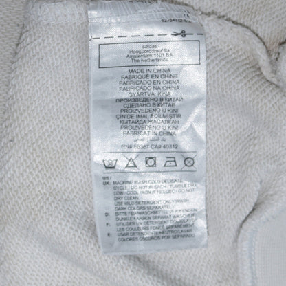 adidas Men's White Originals Club Embroidered Pullover Sweatshirt L