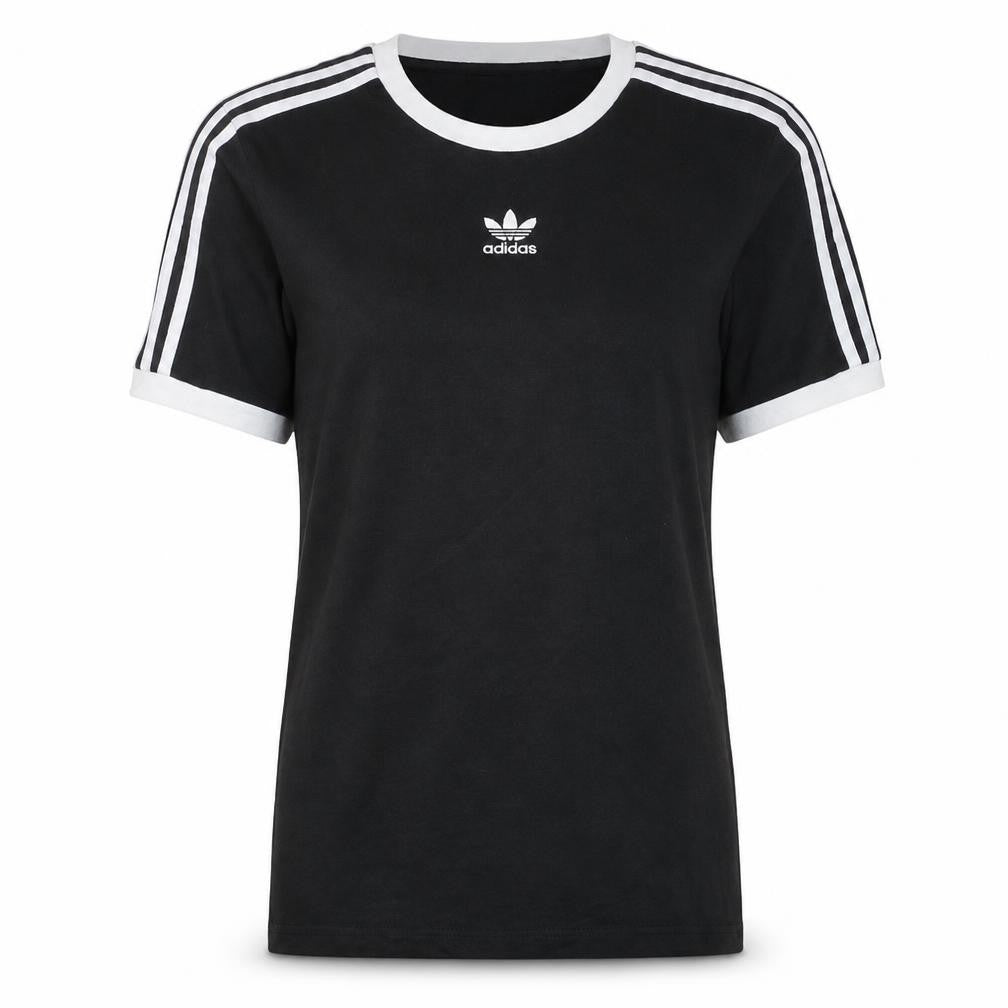 Adidas Women’s Black 3-Stripes Ringer T-Shirt Size 14