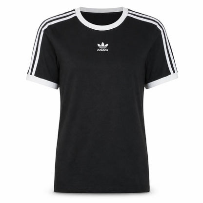 Adidas Women’s Black 3-Stripes Ringer T-Shirt Size 14