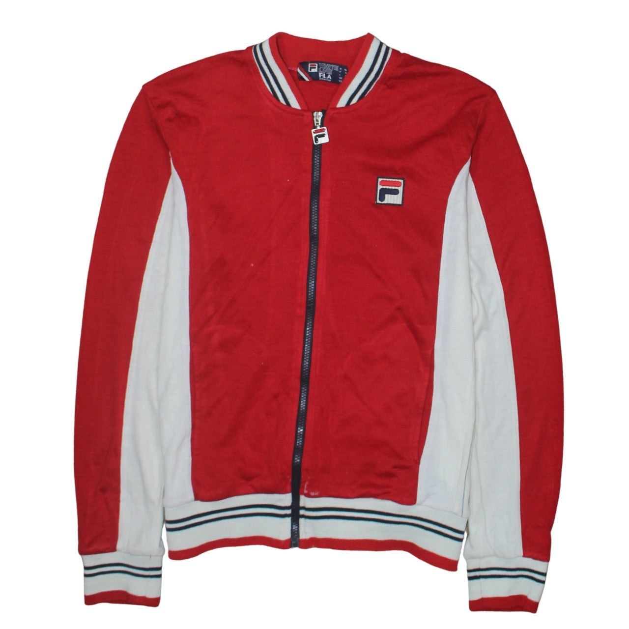 Fila White Line Men's Red Full Zip Sweatshirt Jacket M Retro Sportswear