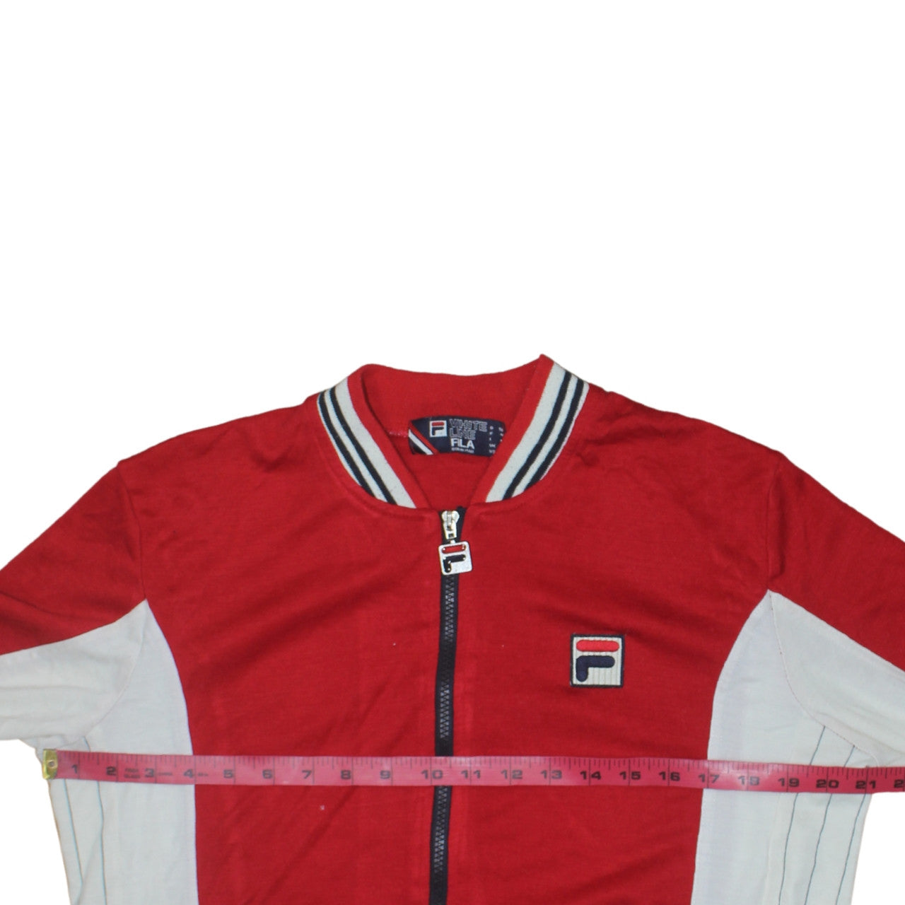 Fila White Line Men's Red Full Zip Sweatshirt Jacket M Retro Sportswear