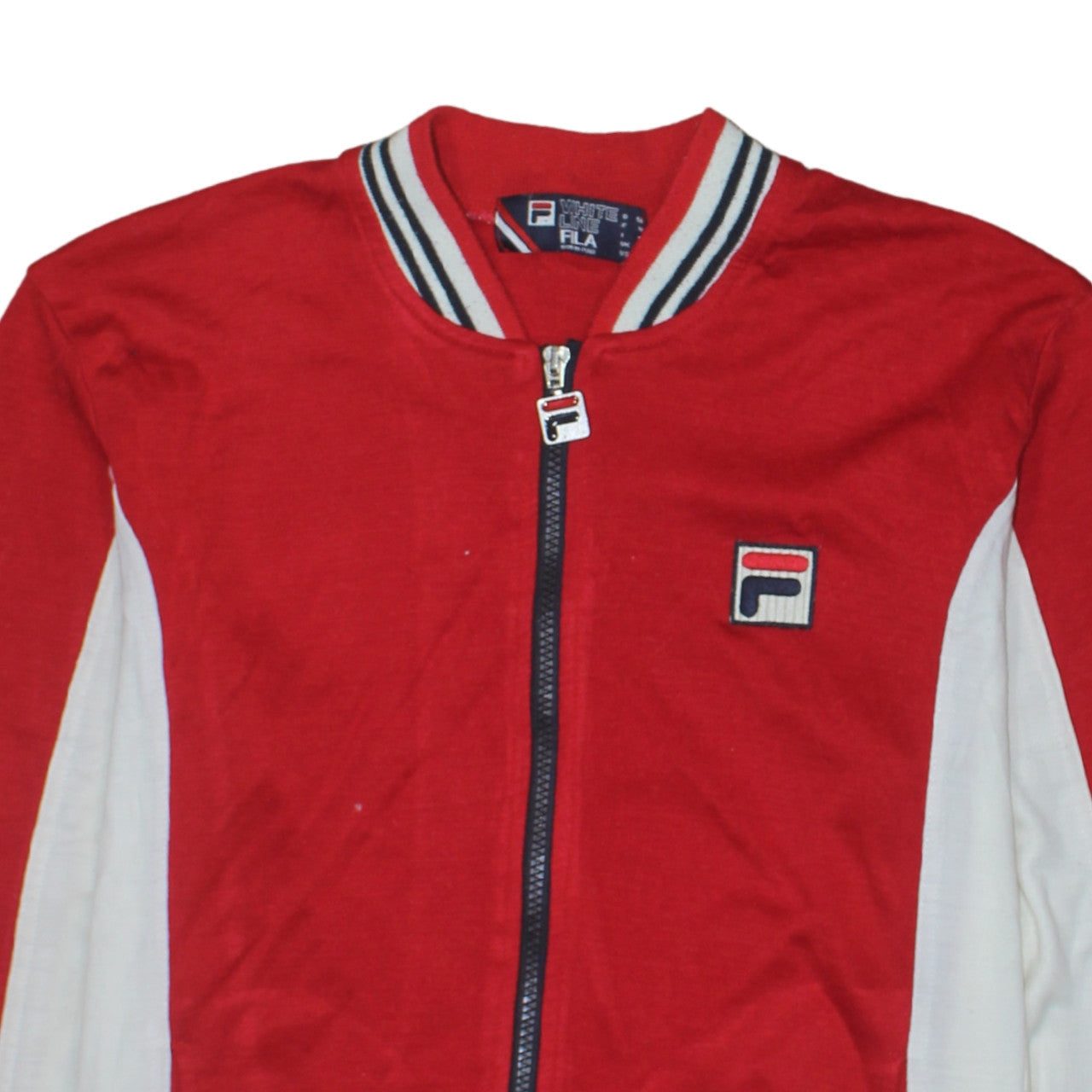 Fila White Line Men's Red Full Zip Sweatshirt Jacket M Retro Sportswear