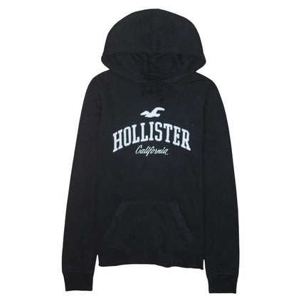 Hollister Men’s Black Pullover Hoodie S Fleece Embroidered Logo
