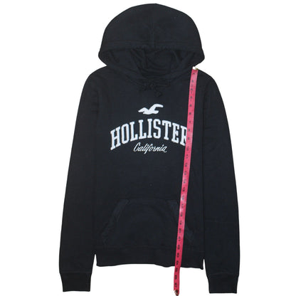 Hollister Men’s Black Pullover Hoodie S Fleece Embroidered Logo